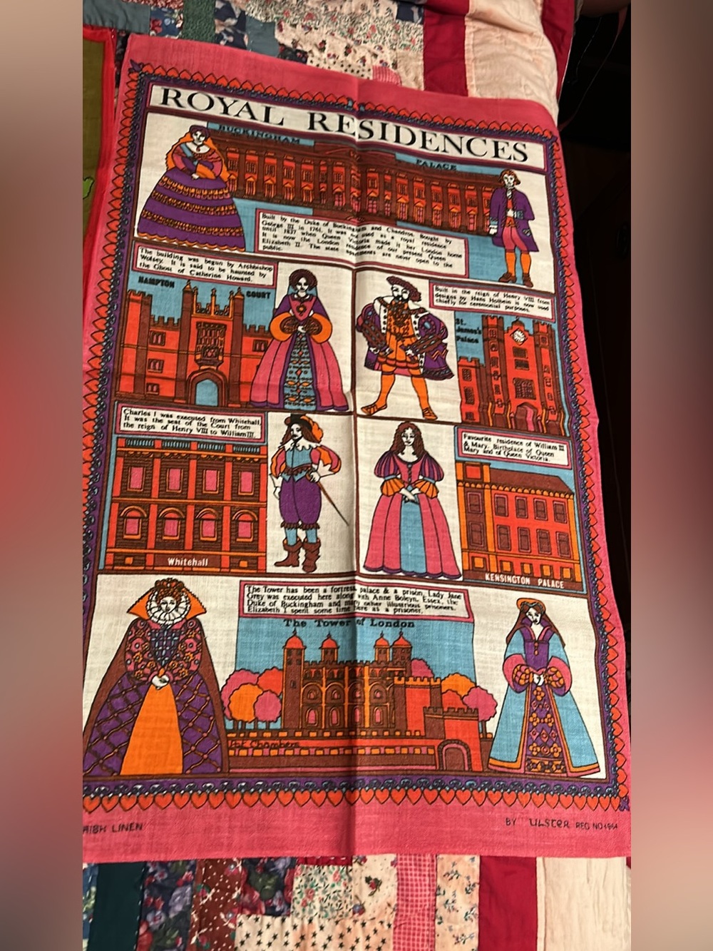 Unused Irish Linen Royal Residences Decorative Tea Towels (2)